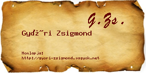 Győri Zsigmond névjegykártya